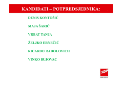 KANDIDATI &ndash; POTPREDSJEDNIKA: