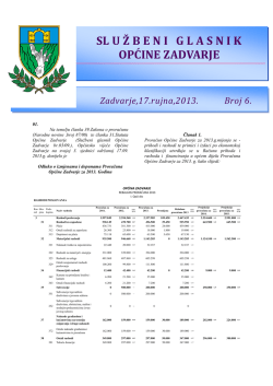 SL U Ž B E N I   G L A S N I K OPĆINE ZADVARJE