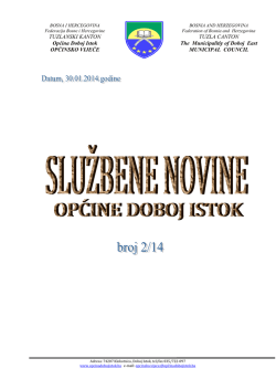 2 MB 14th Feb 2014 službene novine općine doboj istok broj 2