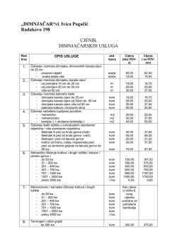 cjenik domnjačarskih usluga