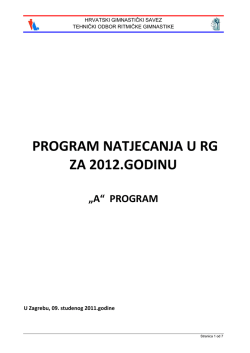 A&raquo; program - Hrvatski gimnastički savez