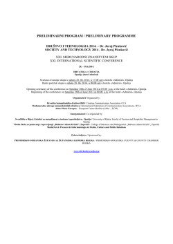preliminarni program / preliminary programme