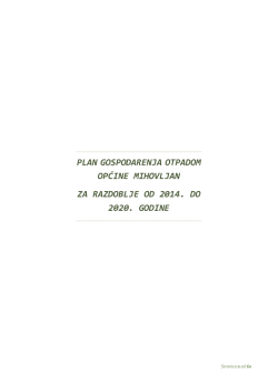 PLAN GOSPODARENJA OTPADOM OPĆINE