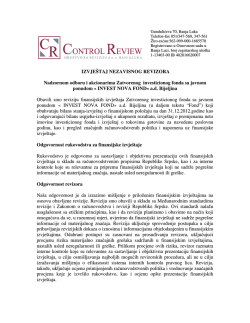 Revizorski izvje&scaron;taj za 2012.