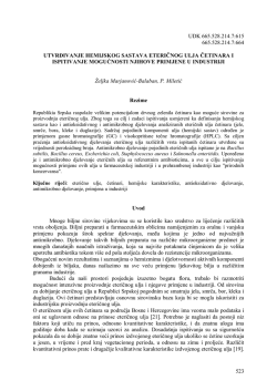 523 UDK 665.528.214.7:615 665.528.214.7:664 UTVRĐIVANJE