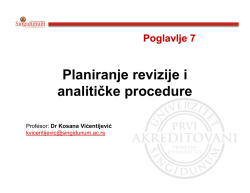Planiranje revizije i analitičke procedure