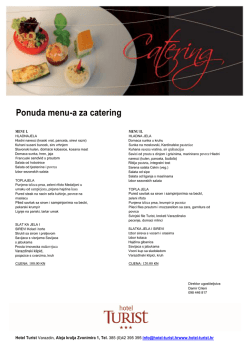 Ponuda menu-a za catering
