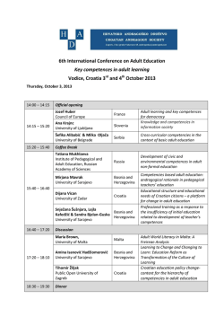 Schedule / Raspored izlaganja