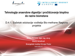 tehnologije za proči&scaron;ćavanje bioplina i proizvodnju biometana