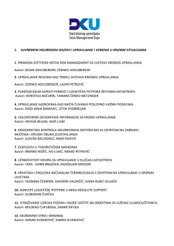 1. suvremeni sigurnosni izazovi i upravljanje i vođenje u kriznim