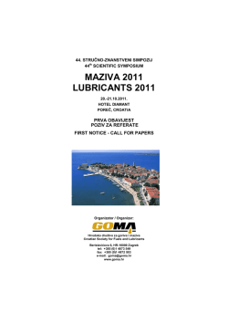 MAZIVA 2011 LUBRICANTS 2011 - Hrvatsko dru&scaron;tvo za goriva i