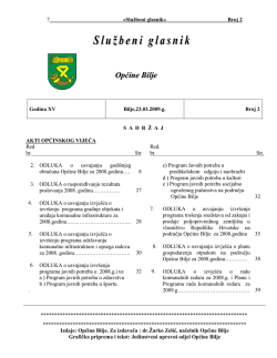 SLUŽBENI GLASNIK br. 2, 23.03.2009. godine