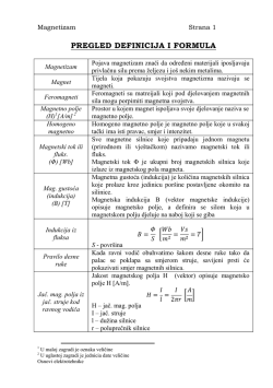 PREGLED DEFINICIJA I FORMULA