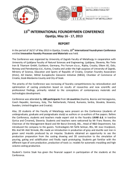 13 INTERNATIONAL FOUNDRYMEN CONFERENCE