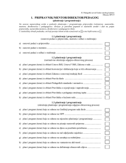 Obrazac za nadzor rada pripravnika/mentora/direktora/pedagoga