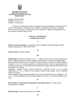 Odluka o poni&scaron;tenju javnog natječaja