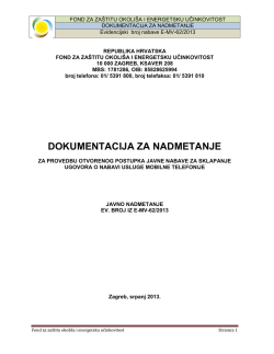dokumentacija za nadmetanje - Fond za za&scaron;titu okoli&scaron;a i energetsku