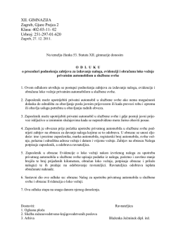 707 Odluka o proceduri za vožnju privatnim automobilom u