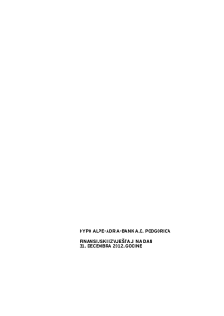 Finansijski izvje&scaron;taji za 2012