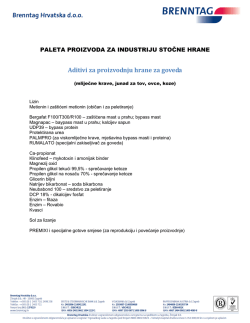 Aditivi za proizvodnju hrane za goveda
