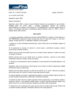 Zaključak kojim se zakazuje roči&scaron;te za glasovanje