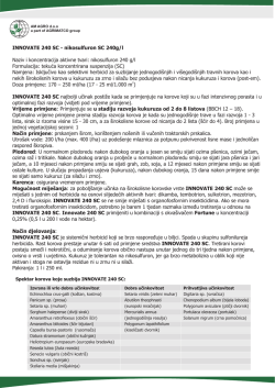 INNOVATE 240 SC - nikosulfuron SC 240g/l Naziv i