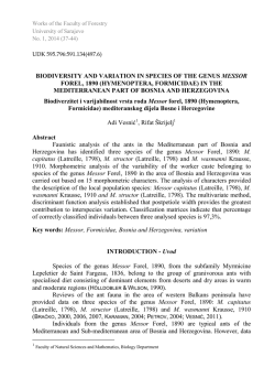 biodiversity and variation in species of the genus messor forel, 1890
