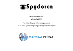 SPYDERCO CJENIK VELJAČA 2013