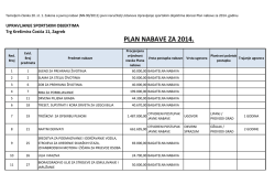 Plan nabave za 2014. godinu - Ustanova Upravljanje sportskim