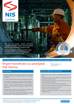 Ekspert koordinator za upravljanje HSE rizicima