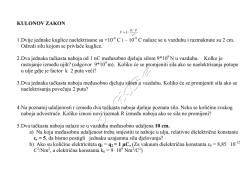 KULONOV ZAKON 1. Dvije jednake kuglice