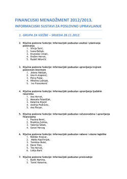 financijski menadžment 2012/2013. informacijski sustavi za