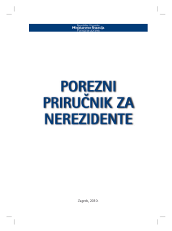 POREZNI PRIRU^NIK ZA NEREZIDENTE