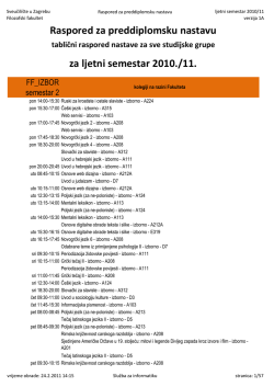 tablica rasporeda za FF 2010./11.