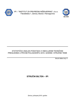 statistička analiza podataka o obavljenim tehničkim pregledima