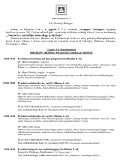 Gerbiamieji Kolegos, - Praktinė Odontologija