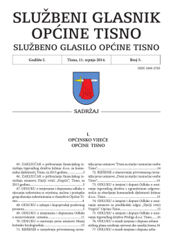 Službeni glasnik Općine Tisno / 2014 / Broj 5