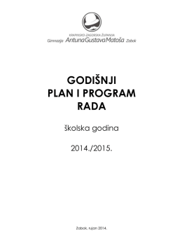 GODI&Scaron;NJI PLAN I PROGRAM RADA - Gimnazija AGM