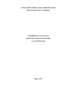 SVEUČILI&Scaron;TE JOSIPA JURJA STROSSMAYERA PRAVNI