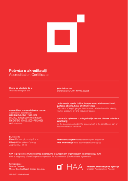 Potvrda o akreditaciji
