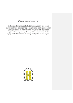 OSJET U HOMEOPATIJI