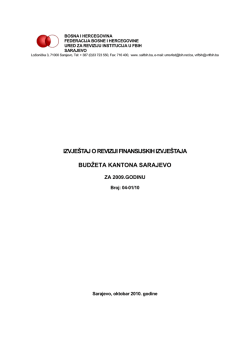 Kanton Sarajevo - Ured za reviziju institucija u Federaciji Bosne i
