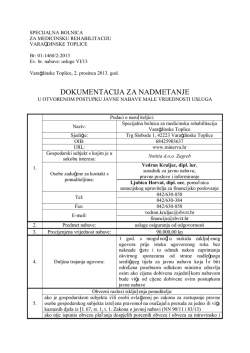 DOKUMENTACIJA ZA NADMETANJE