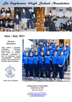 June / July 2011 - St Euphemia College