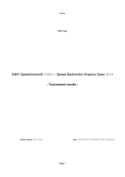 ISBO Speedminton&reg; CSBA &ndash; Speed Badminton Krapina Open 2014