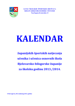kalendar natjecanja - Savez školskih športskih društava Bjelovarsko