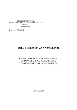 dokumentacija za nadmetanje - Upravni sud Republike Hrvatske