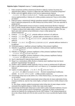 Digitalna logika: Podsjetnik vezan uz 7. termin predavanja 1. Kada