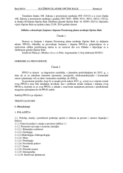 Odluka o dono&scaron;enju izmjena i dopuna PPUO Bale - Općina Bale