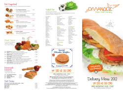 Delivery Menu 2012